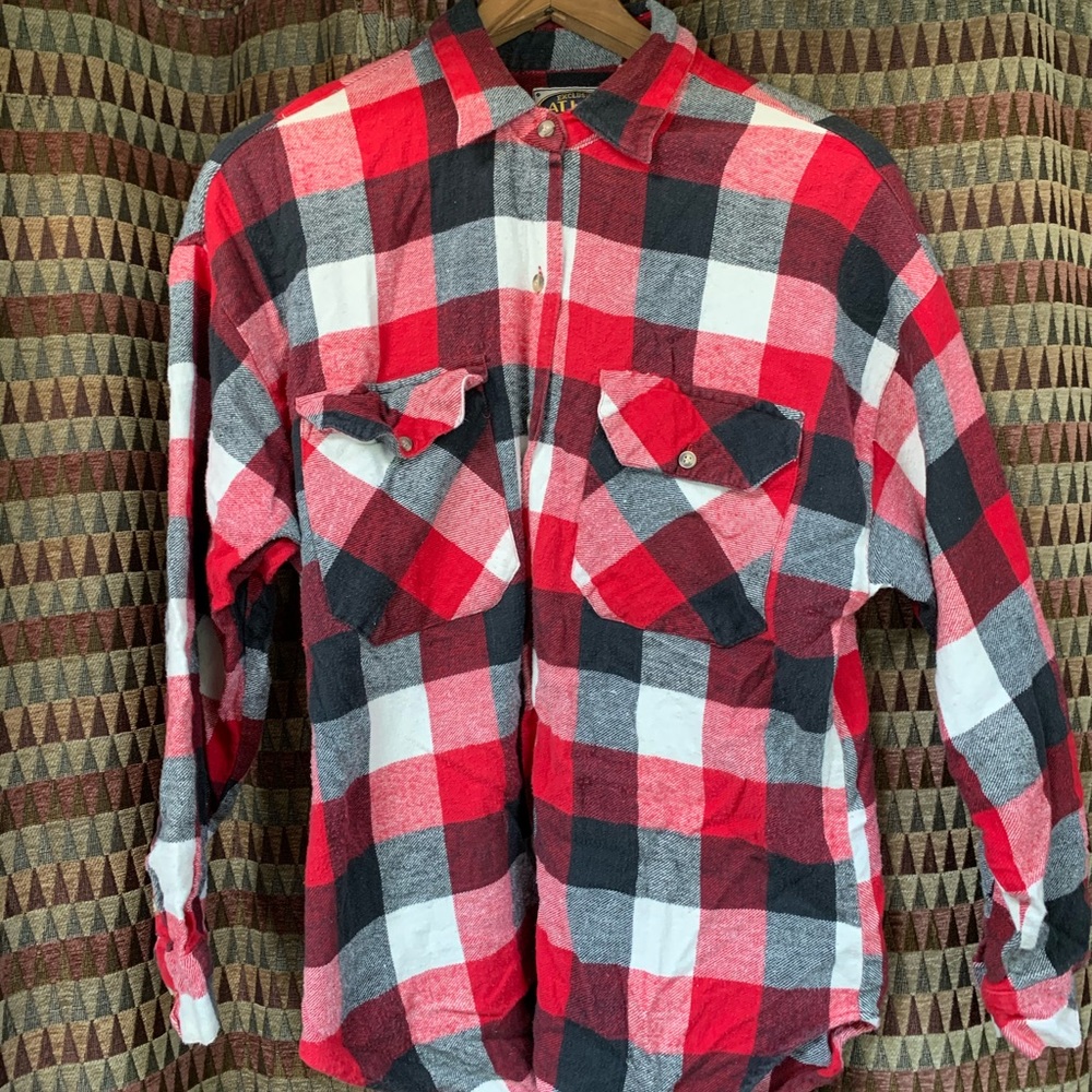 Red & Black Plaid Boyfriend Longsleeve Shirt